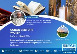 Séminaire Coran Lecture Warsh – avec Sh. Said Bouhdifi – 14 Avril 2024
